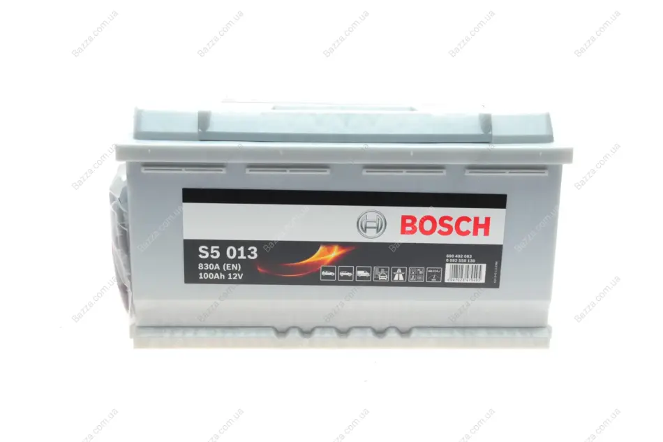 Аккумулятор S5 Silver Plus 12V 100Ah 830A [-/+] 353x175x190 Bosch 0 092 S50 130 (фото 1)