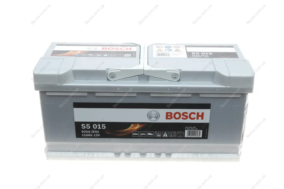 Аккумулятор S5 Silver Plus 12V 110Ah 920A [-/+] 393x175x190 Bosch 0 092 S50 150 (фото 1)