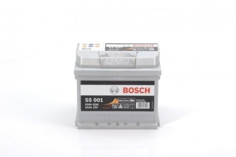 Аккумулятор S5 Silver Plus 12V 52Ah 520A [-/+] 207x175x175 bosch 0 092 S50 010