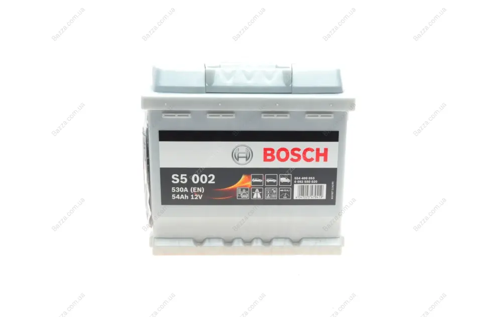 Аккумулятор S5 Silver Plus 12V 54Ah 530A [-/+] 207x175x190 bosch 0 092 S50 020