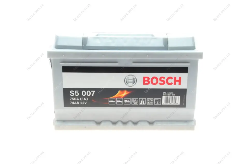 Аккумулятор S5 Silver Plus 12V 74Ah 750A [-/+] 278x175x175 bosch 0 092 S50 070