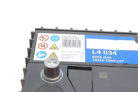 Акумулятор bosch 0092L40340