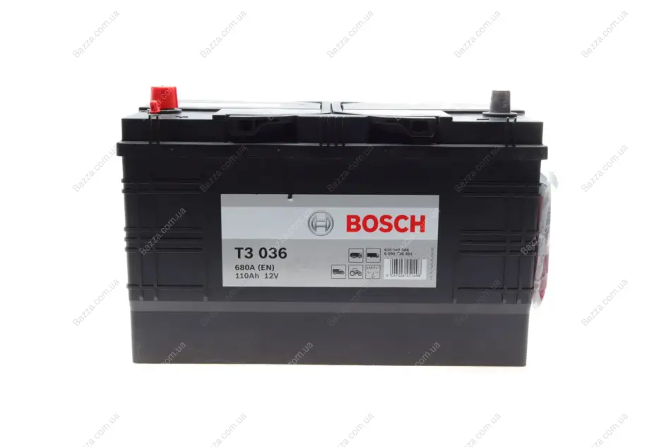 Акумулятор 12В/110Аг/680А/28,58кг Bosch 0092T30361 (фото 1)