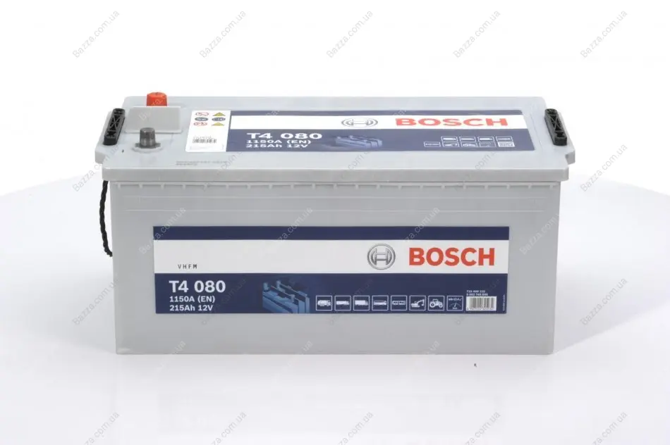Акумулятор 12В/215Аг/1150А/56,75кг Bosch 0092T40800 (фото 1)