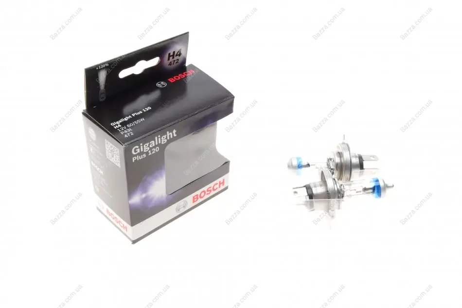 Автолампа (12V 60/55W H4 GIGALIGHT бокс 2 шт) Bosch 1987301106 (фото 1)