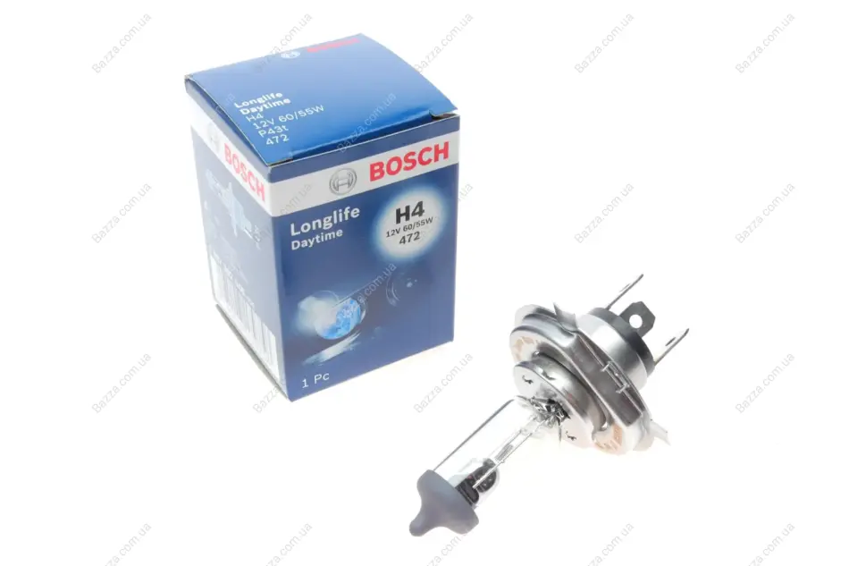 Автолампа (12V 60/55W H4 LONGLIFE DAYTIME картон) bosch 1987302048