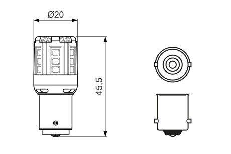 Автолампа светодиодная (P21W 12V 1W LED 6000K COOL) bosch 1987301517