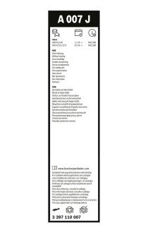 Дворники (щетки стеклоочистителя) 500 мм bosch 3397110007