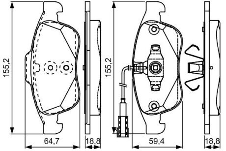 ALFA ROMEO К-т передних торм. колодок Giulietta 1,4-1,6 10- bosch 0986495312