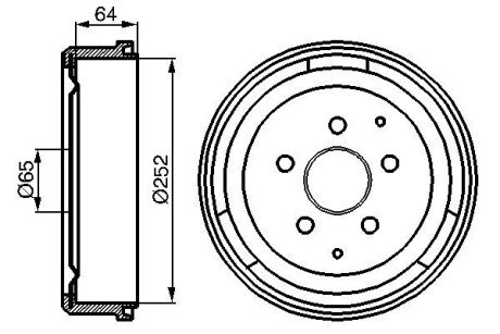 Барабан тормозной задн. VW T2 bosch 0986477033