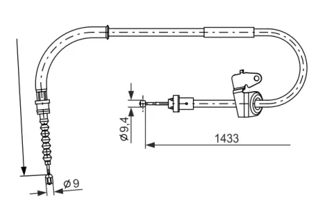 BOSCH BMW Трос ручного тормоза лев. MINI 1,4-1,6 01-. bosch 1987482231
