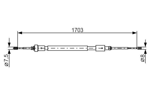 BOSCH CITROEN трос ручного гальма 1705/880 мм C3 II, DS3 Bosch 1987482315 (фото 1)