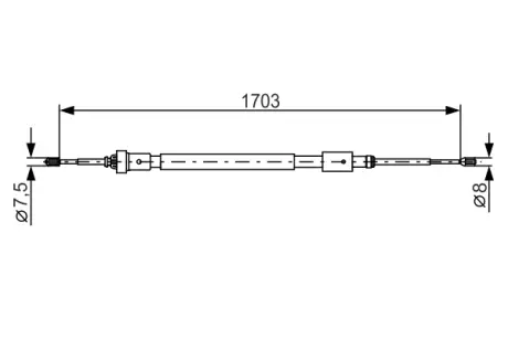 BOSCH CITROEN трос ручного гальма 1705/880 мм C3 II, DS3 Bosch 1987482315
