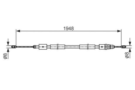 CITROEN Трос стоян.тормоза C4 Picasso 05- прав.диск. bosch 1987482541