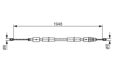 BOSCH CITROEN Трос стоян.тормоза C4 Picasso 05- прав.диск. bosch 1987482541