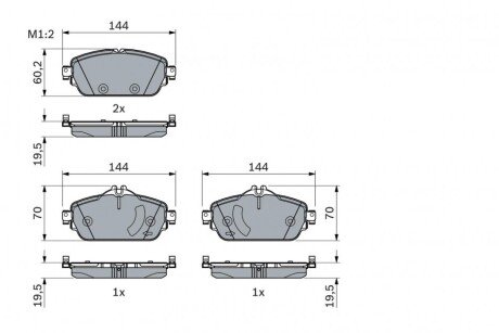 DB комплект гальмівних колодок C-CLASS C 180 BlueTEC / d 14-18, E-CLASS (W213) E 200 16- bosch 0986494782