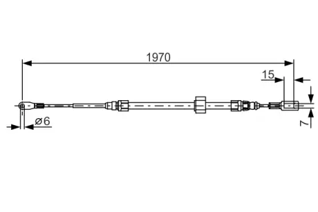 BOSCH DB Трос ручн.тормоза передн.Sprinter 97- 1970mm Bosch 1987482131