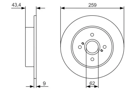 BOSCH диск гальмівний зад SUZUKI SWIFT bosch 0986479V07