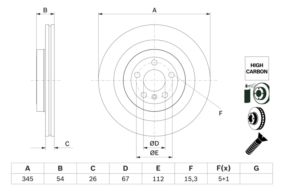 BOSCH Диск торм. зад. DB GL X166 -15 bosch 0986479F69