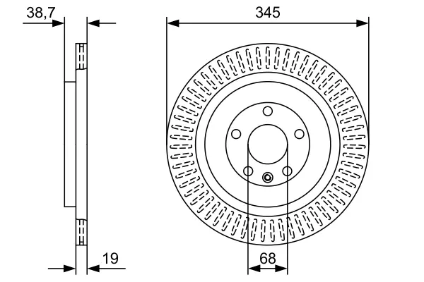 BOSCH FORD Диск торм. задний Explorer 3,5 10- Bosch 0986479W54 (фото 1)
