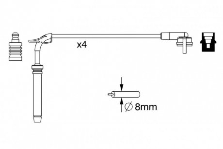 Високовольтні провода для свічок запалювання bosch 0986357245