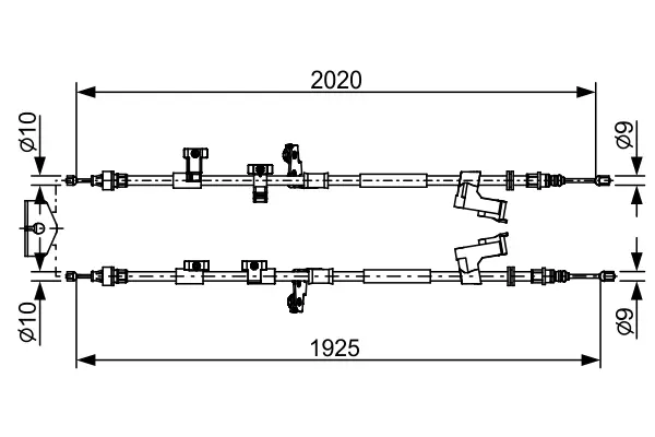 BOSCH FORD Трос ручного тормоза задн. KUGA II 16- bosch 1987482709