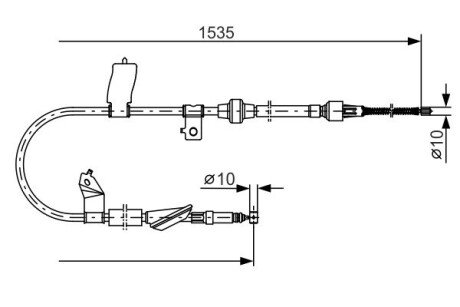 HONDA трос ручн.гальма лів.Civic 95- bosch 1987482085 на Хонда Цивик 6