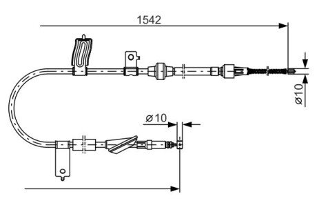 HONDA Трос ручн.тормоза прав.Civic 96- bosch 1987482084 на Хонда Цивик 6