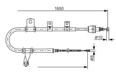 HYUNDAI Трос ручн.тормоза лев.Matrix 01- bosch 1987482074 на Hyundai Матрикс