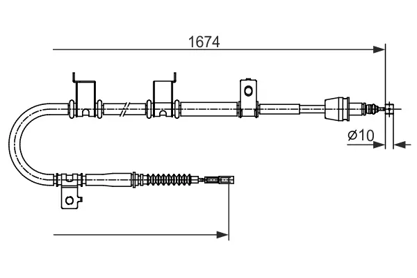 BOSCH HYUNDAI Трос ручного тормоза задний правый i30 07- bosch 1987482714