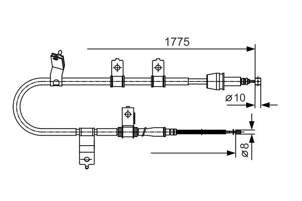 BOSCH HYUNDAI Трос стоян.тормоза прав. Santa Fe bosch 1987482077