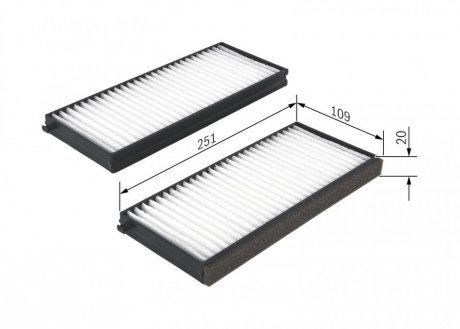 KIA Фильтр салона (2шт.) Carens 02- bosch 1987432260