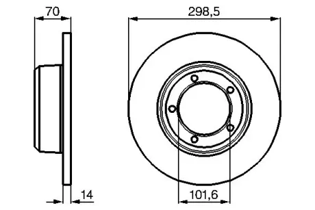 BOSCH LAND ROVER Диск гальмівний передн. Defender, Discovery, Range Rover 86- Bosch 0986478827