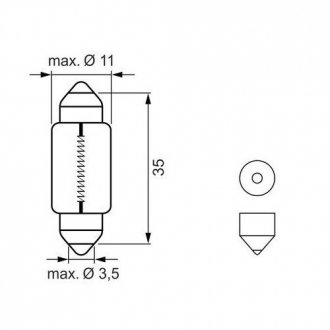 LED Автолампа C5W 12V 4000K 2шт. !!! теплый bosch 1987301502