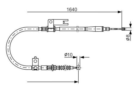 MAZDA Трос ручного тормоза зад. лев. 323 -04 bosch 1987482154