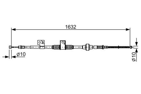 MITSUBISHI Трос торм. зад. правый Outlander -12, ASX bosch 1987482519 на Митсубиси ASX