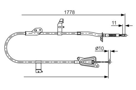 NISSAN Трос ручн.тормоза лев.Primera 02- bosch 1987482304 на Ниссан Примера р12