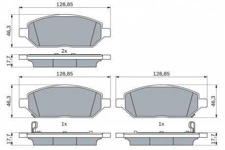 Передні тормозні (гальмівні) колодки bosch 0986424842