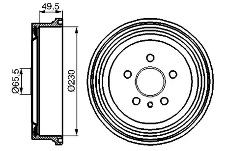 BOSCH OPEL Тормозной барабан задний ZAFIRA 99-,VECTRA -02 bosch 0986477104 Опель Вектра б