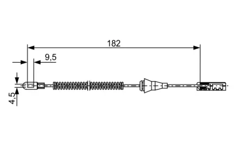 BOSCH OPEL Трос ручного тормоза задн. L=182 (бараб.) Astra, Zafira 98- Bosch 1987482449