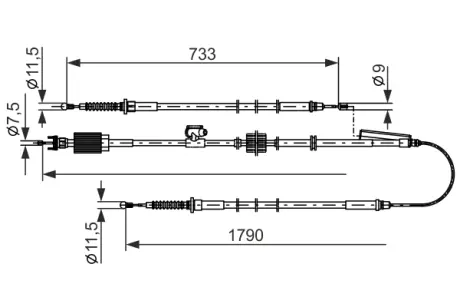 BOSCH OPEL Трос торм (с эл. торм.) Astra J bosch 1987482803