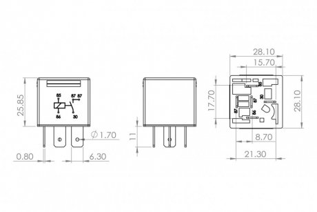 Реле 12 V 30 A bosch 0986AH0251