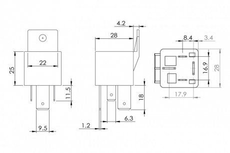 Реле 12V 30A (4-х конт) bosch 0986AH0081