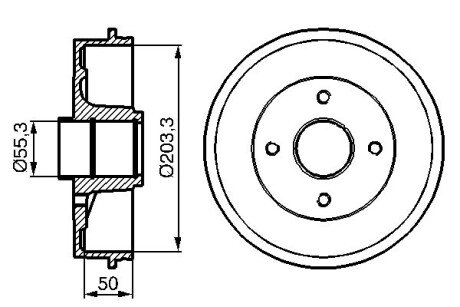 RENAULT гальмівний барабан задній LAGUNA 94- bosch 0986477121