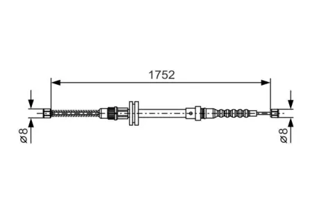 BOSCH RENAULT трос ручного гальма задн. лів./прав.Master 80- bosch 1987482044 Рено Мастер
