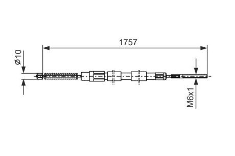 SKODA Трос ручного тормоза задн. лев./прав. Favorit, Felicia -92 bosch 1987477523