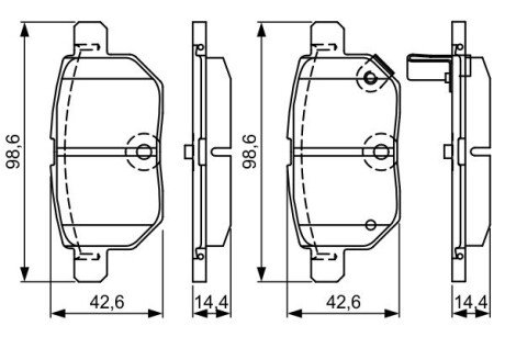 Тормозные кол. зад. Toyota Yaris, IQ, AURIS 07 - bosch 0986495286