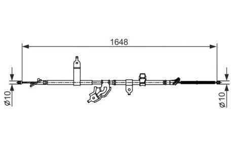 TOYOTA Трос ручного тормоза YARIS / VIOS седан 1.3 06- bosch 1987482442