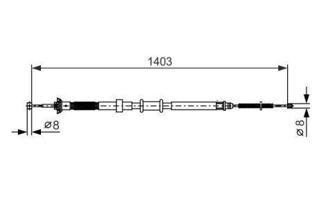 Трос гальм лів. FIAT Panda 06- bosch 1987482390 на Фиат Панда