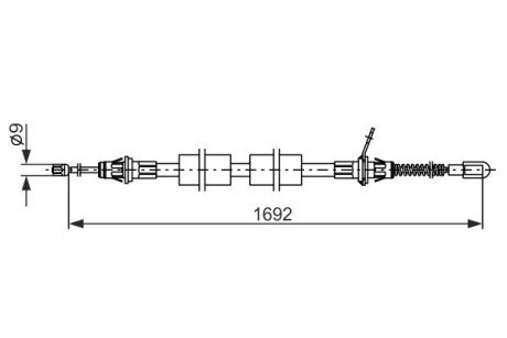 Трос гальм. задн. лів. CHRYSPER VOYAGER IV -08 bosch 1987482925 на Крайслер (Гранд) вояджер